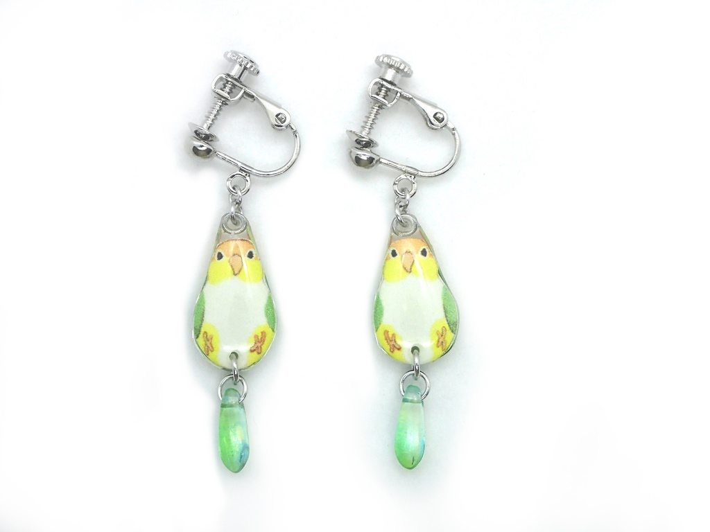 【イヤリング】シロハラインコ