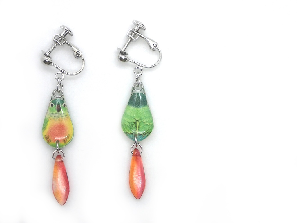 【イヤリング】ウロコインコ