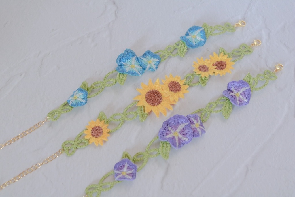 夏のよそおい~刺繍の花かんむり~