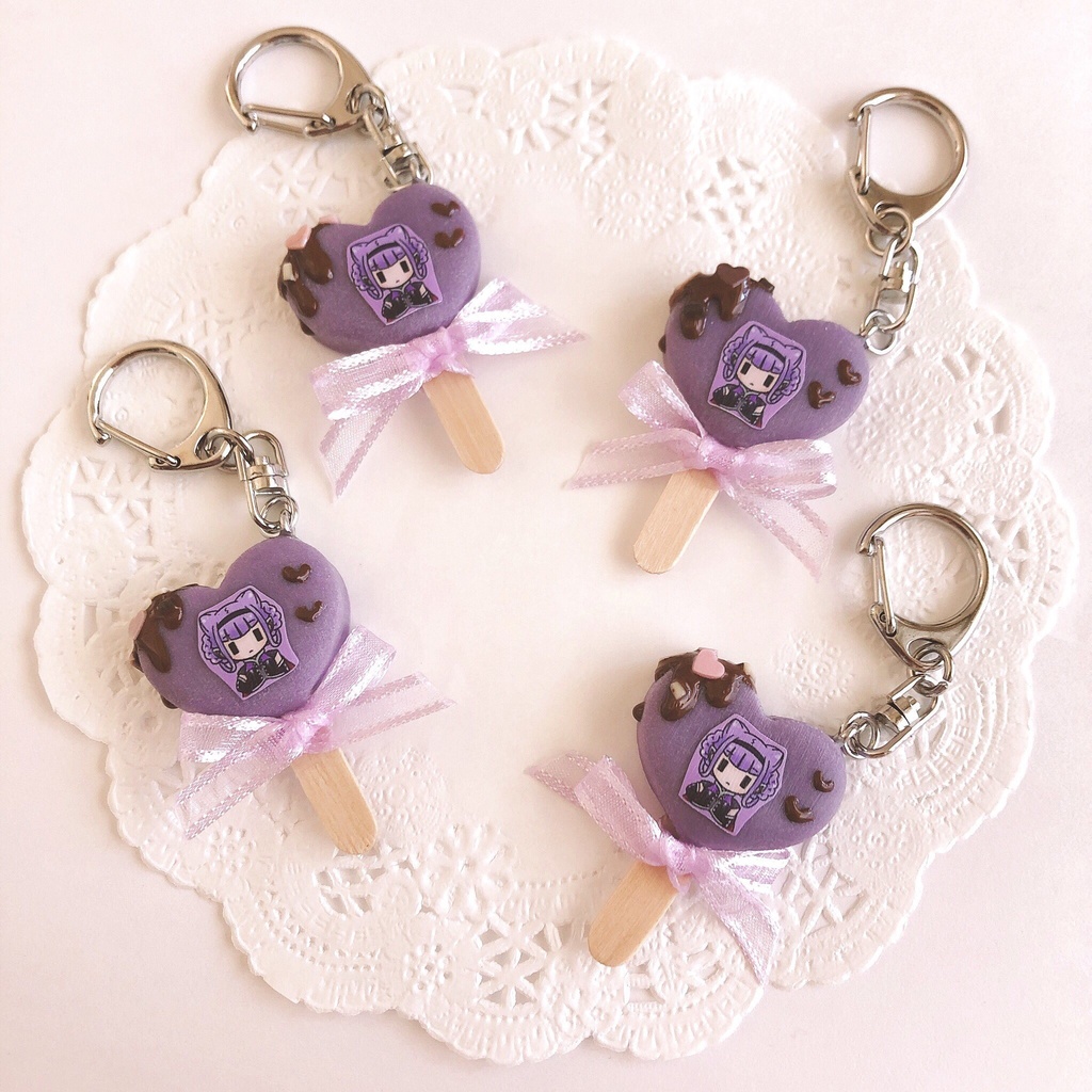 えみる&ルールー♡ハートアイスバーキーホルダー