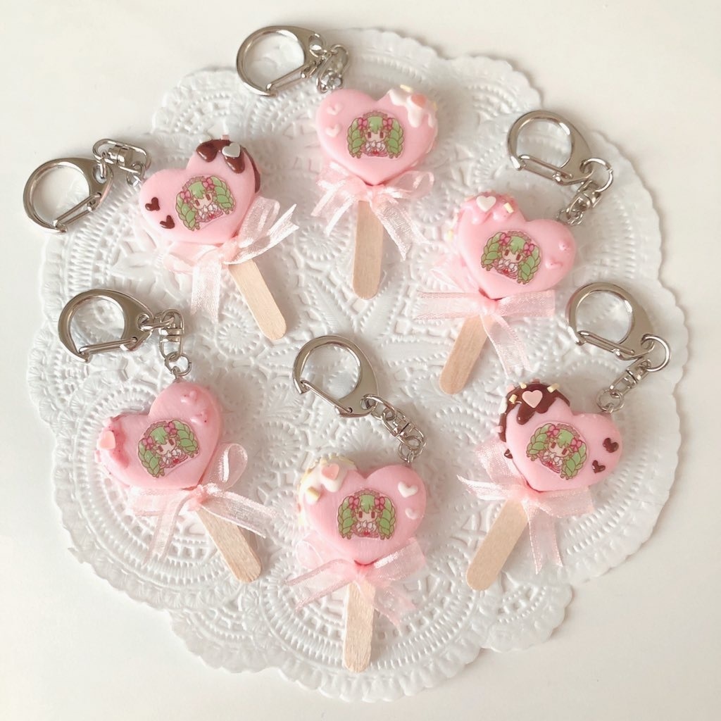 らぁら&みれぃ&ファルル♡ハートアイスバーキーホルダー
