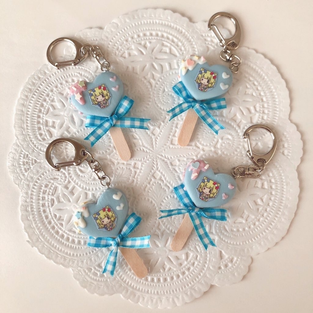 らぁら&みれぃ&ファルル♡ハートアイスバーキーホルダー