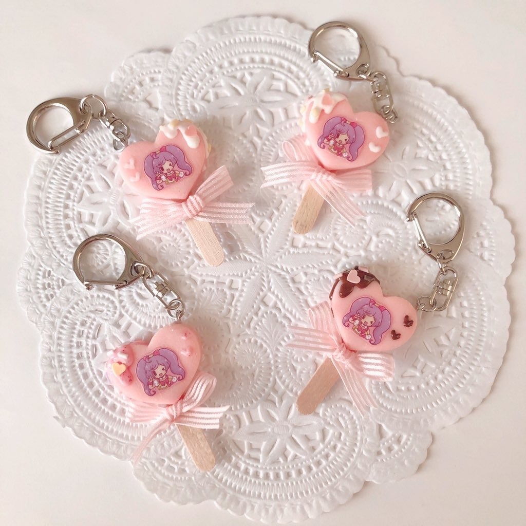 らぁら&みれぃ&ファルル♡ハートアイスバーキーホルダー