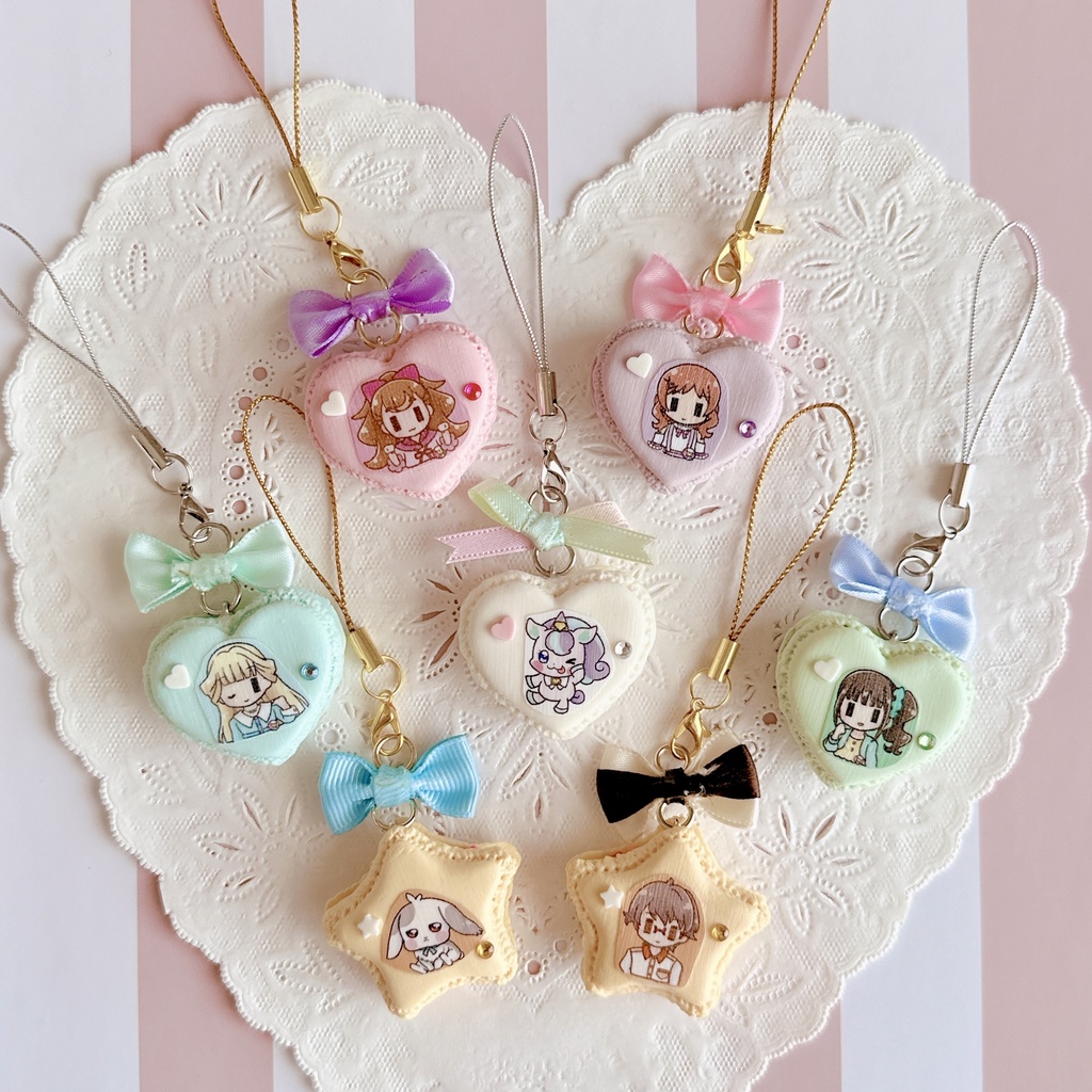 わんぷり♡マカロンストラップ