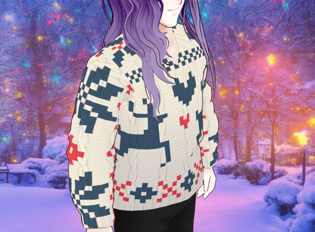 Vroid Ugly Christmas Sweater! | Vroid Custom Item! | Instant Download! | Sweater 1 of 3! | Vroid Asset, Vroid Texture