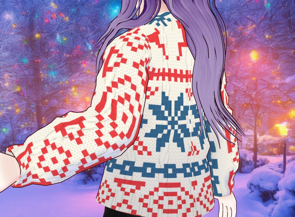 Vroid Ugly Christmas Sweater! | Vroid Custom Item! | Instant Download! | Sweater 1 of 3! | Vroid Asset, Vroid Texture