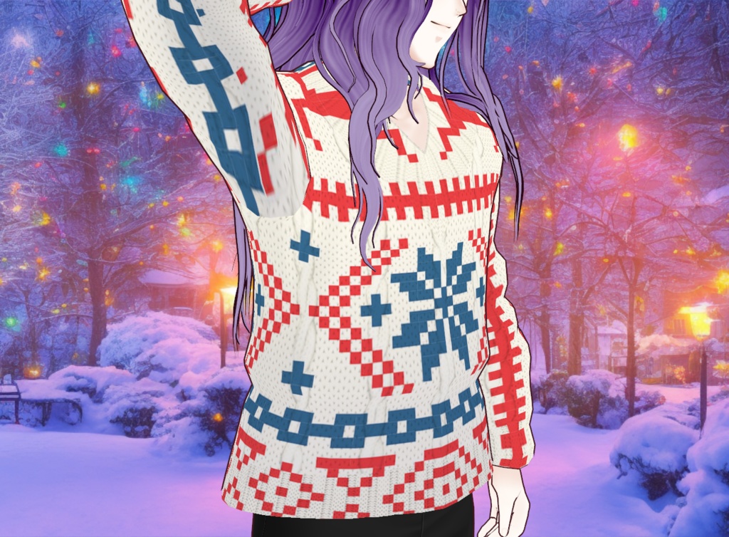 Vroid Ugly Christmas Sweater! | Vroid Custom Item! | Instant Download! | Sweater 1 of 3! | Vroid Asset, Vroid Texture