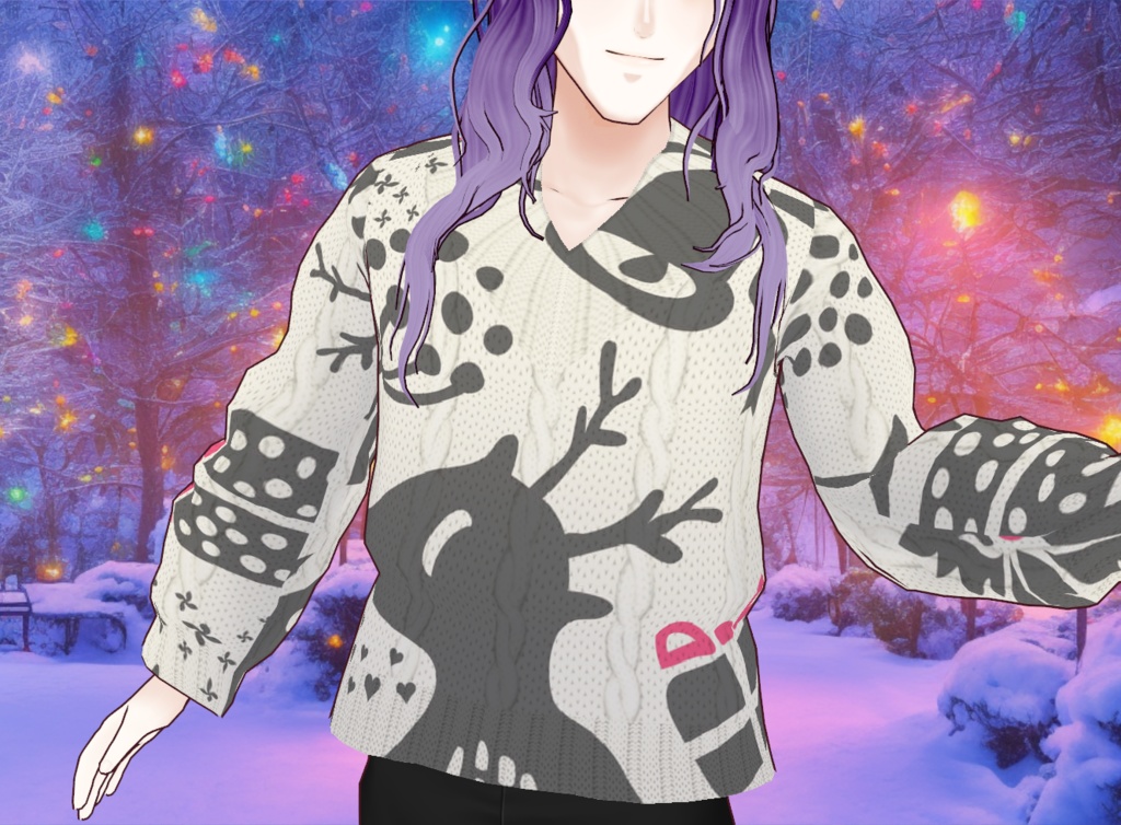 Vroid Ugly Christmas Sweater! | Vroid Custom Item! | Instant Download! | Sweater 1 of 3! | Vroid Asset, Vroid Texture