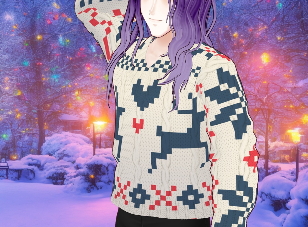Vroid Ugly Christmas Sweater! | Vroid Custom Item! | Instant Download! | Sweater 1 of 3! | Vroid Asset, Vroid Texture