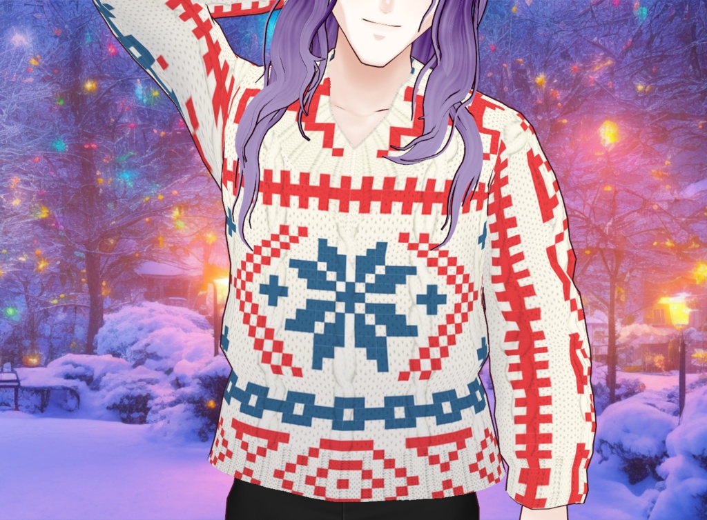 Vroid Ugly Christmas Sweater! | Vroid Custom Item! | Instant Download! | Sweater 1 of 3! | Vroid Asset, Vroid Texture