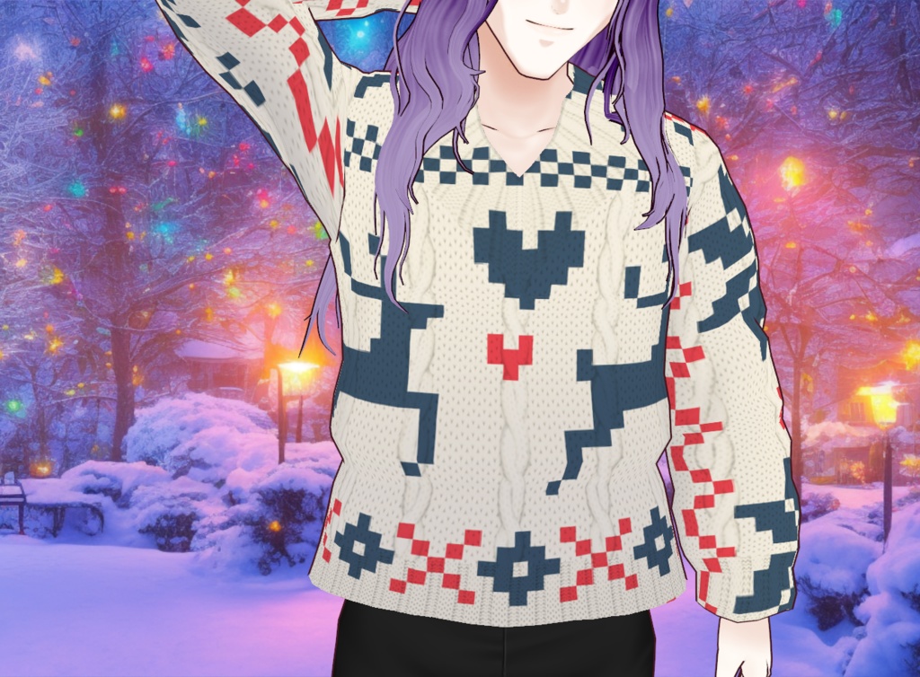 Vroid Ugly Christmas Sweater! | Vroid Custom Item! | Instant Download! | Sweater 1 of 3! | Vroid Asset, Vroid Texture
