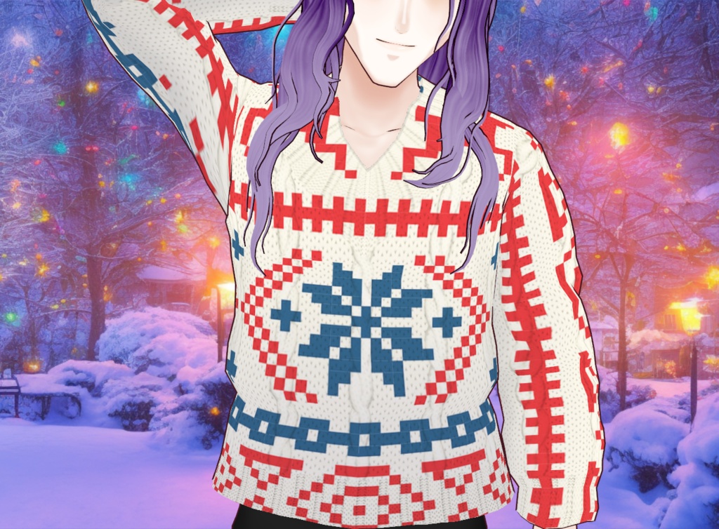 Vroid Ugly Christmas Sweater! | Vroid Custom Item! | Instant Download! | Sweater 1 of 3! | Vroid Asset, Vroid Texture