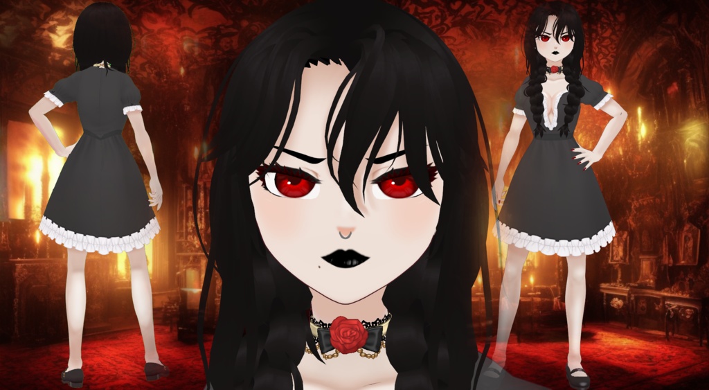 VTubing Ready | Premade 3d Avatar "Tuesday A'Dommes" | 52 Blendshapes!