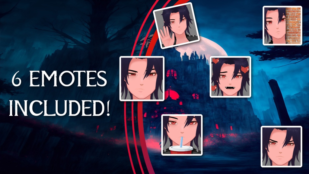 Vtuber Starter Pack! Advanced Model +Animated Overlays + Emotes + Schedule + Advanced Facial Tracking + Artistic Portrait, and more!