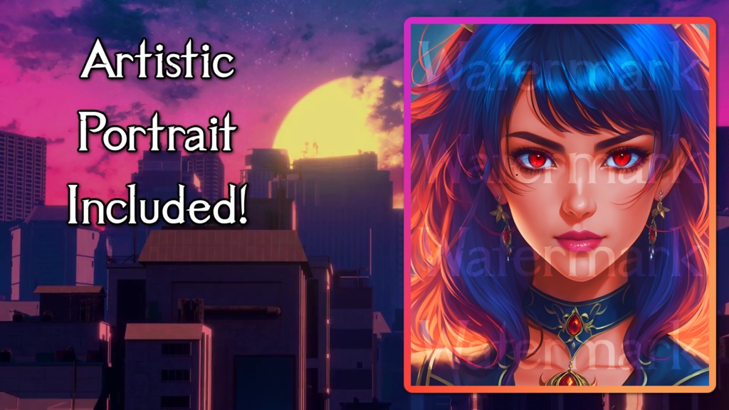 Vtubing Ready Demon Woman / Tiefling / Succubus model! **ADVANCED FACIAL TRACKING** Unique design, Artistic Character Portrait!