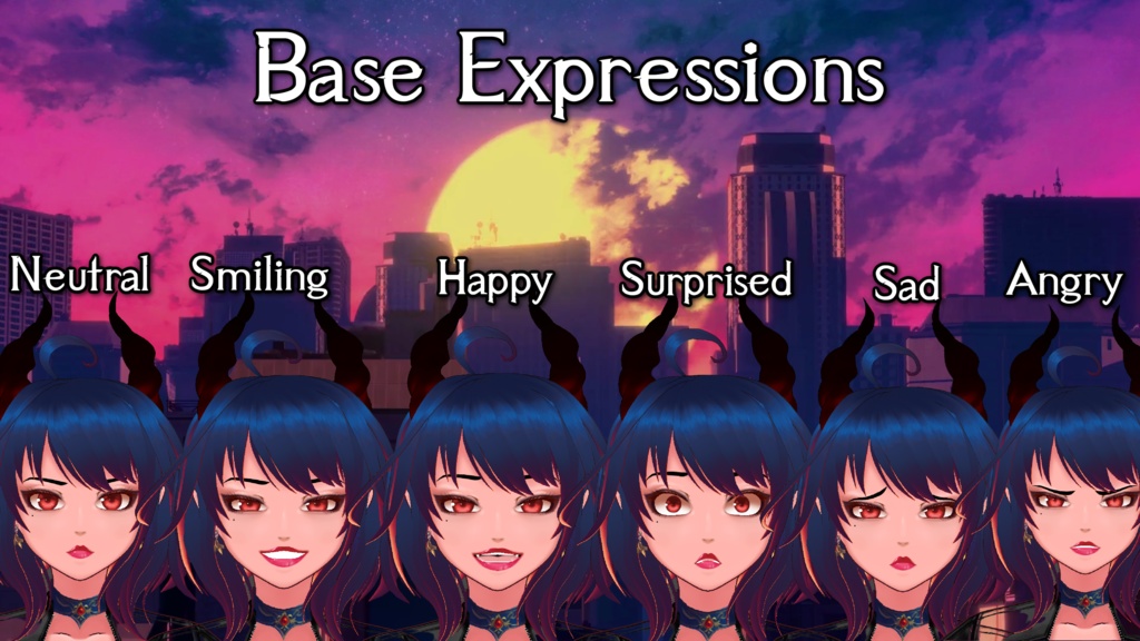 Demon Woman Vtuber Starter Pack! Advanced Model +Animated Overlays + Emotes + Schedule + Advanced Facial Tracking + Artistic Portrait, and more!