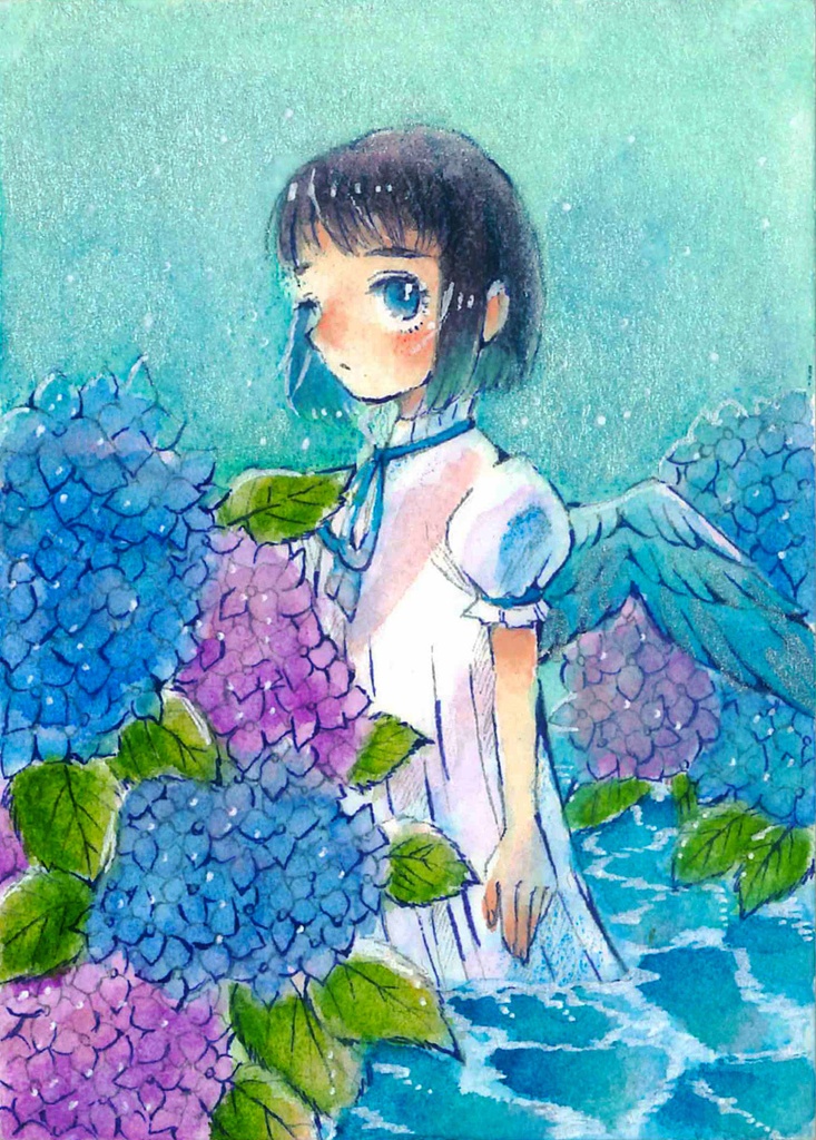 紫陽花と青の天使［ATC作品］