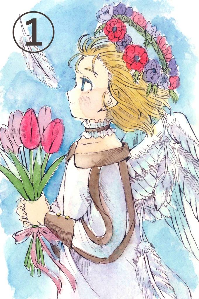 花の天使たちのドローイング