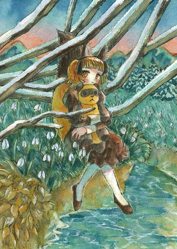 雪の隠れ家［額装原画］