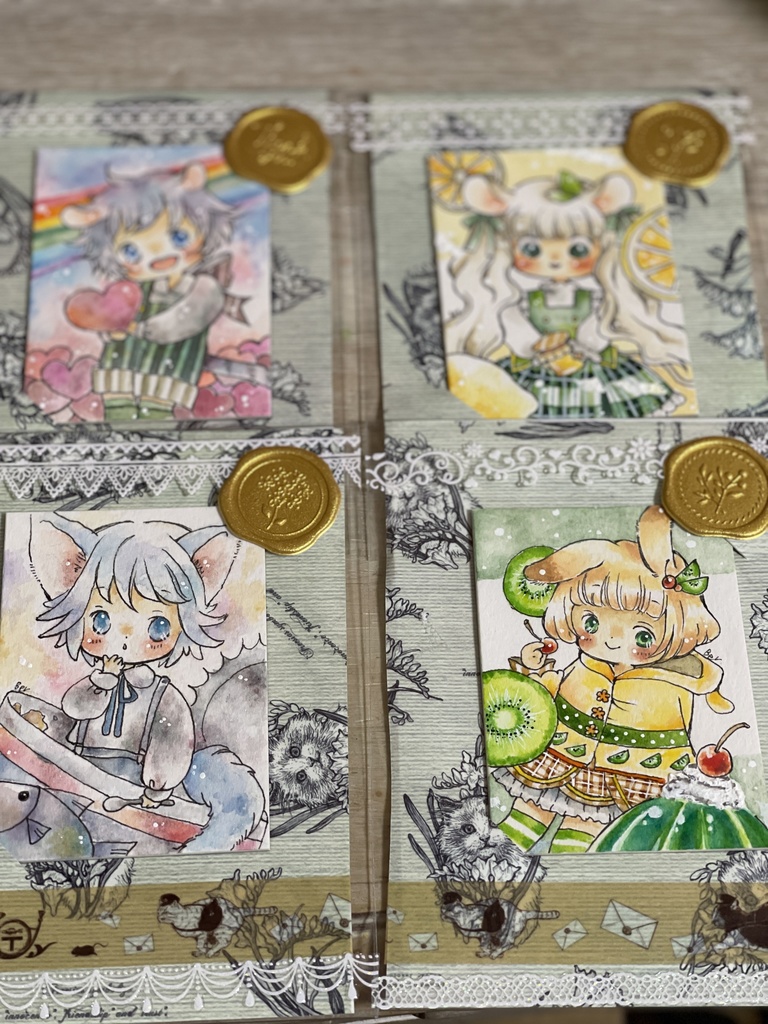 ドローイング　ATCサイズ