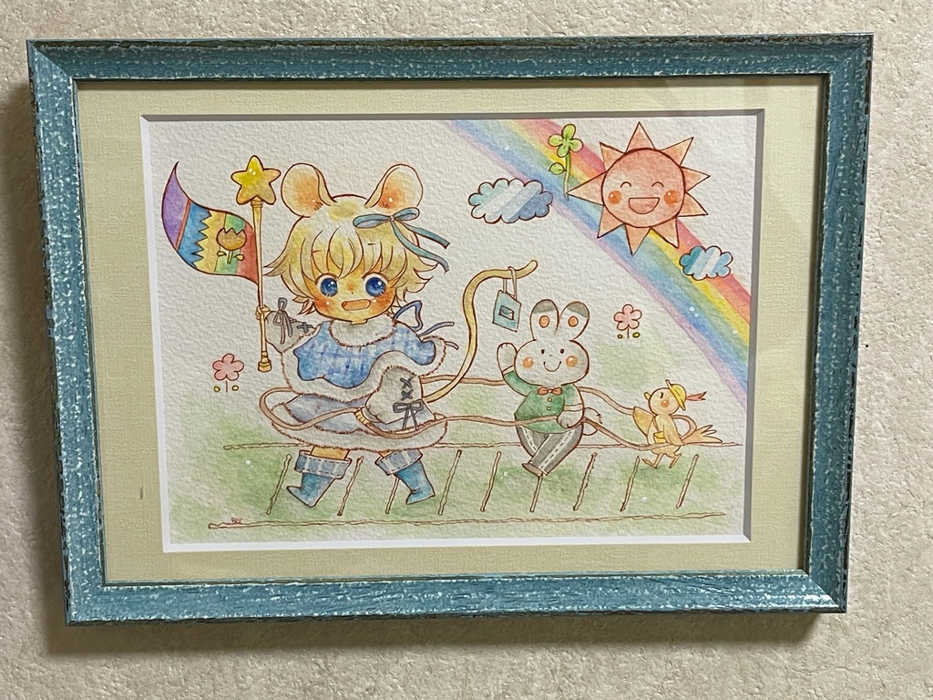 額装原画　「しゅっぱつ！」