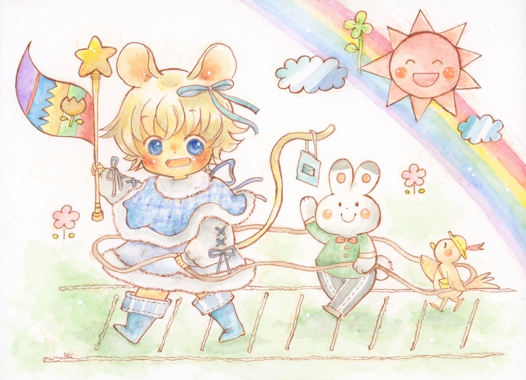 額装原画 「しゅっぱつ!」