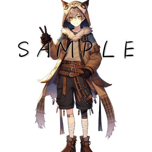 ふぁるこ　手描きイラスト　ドローイング　猫+男の子　オリジナル ふぁるこ様専用 手描きイラスト ドローイング 猫+男の子 オリジナル