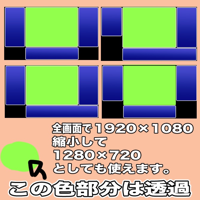 FF風レトロゲーム配信画面、枠、背景素材