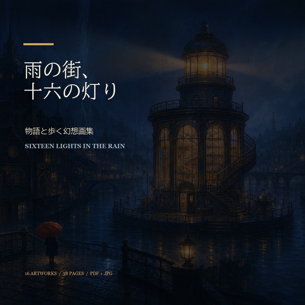 雨の街、十六の灯り|物語と歩く幻想画集(PDF+JPG16点)