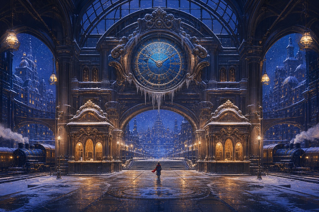 雪夜の終着駅、八つの別れ|幻想ミニ画集(PDF+JPG8点)