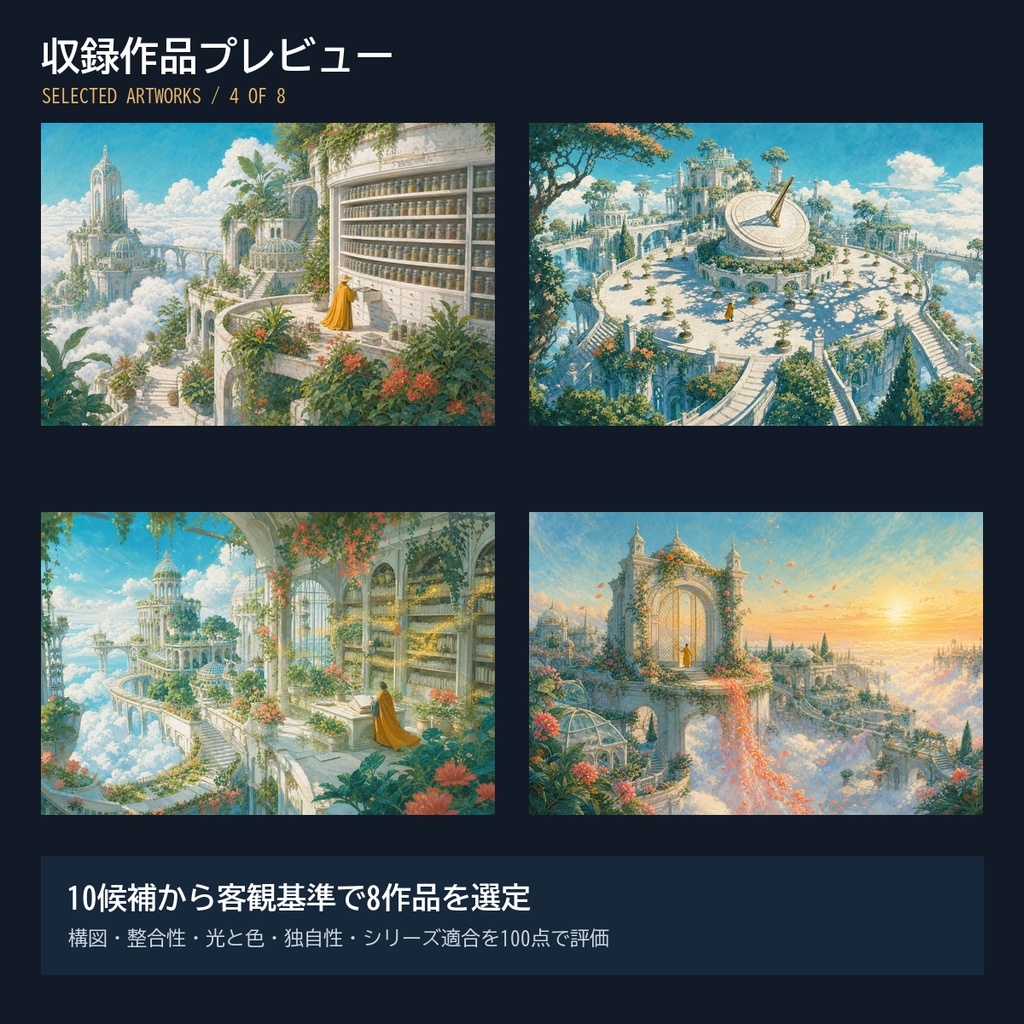 雲上庭園、八つの季節|幻想ミニ画集(PDF+JPG8点)