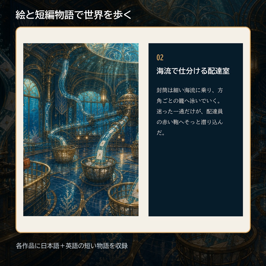 海底郵便局、八通の手紙|幻想ミニ画集(PDF+JPG8点)
