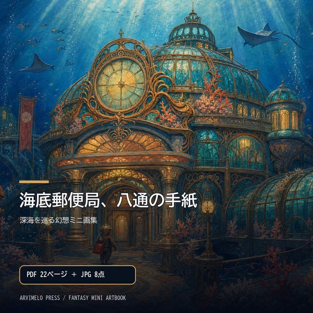 海底郵便局、八通の手紙|幻想ミニ画集(PDF+JPG8点)