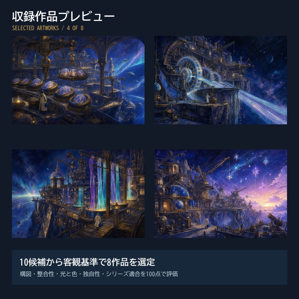 星を修理する工房、八つの夜|幻想ミニ画集(PDF+JPG8点)