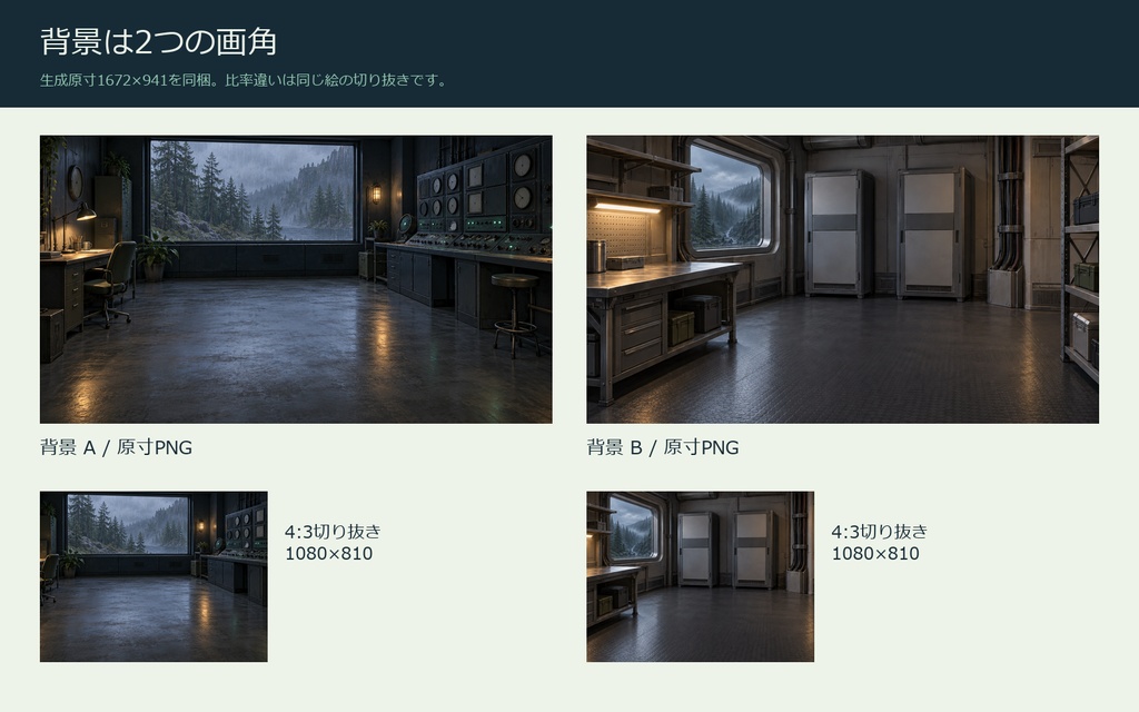 【AI背景+TRPG素材】沈黙の通信局|背景2景・人数別盤面・透過PNG・編集SVG