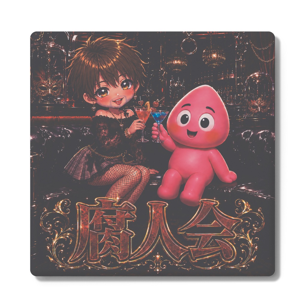 魅惑のちこ姉💕 白雲石コースター(角形)ヴォッキーと腐人会編