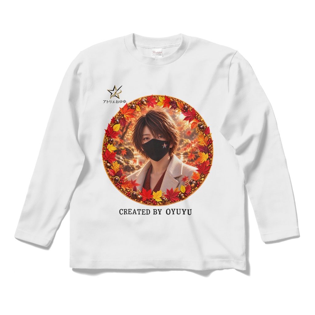 新マスター画像　秋のアイコンリング風おゆゆロングスリーブカラーTシャツ