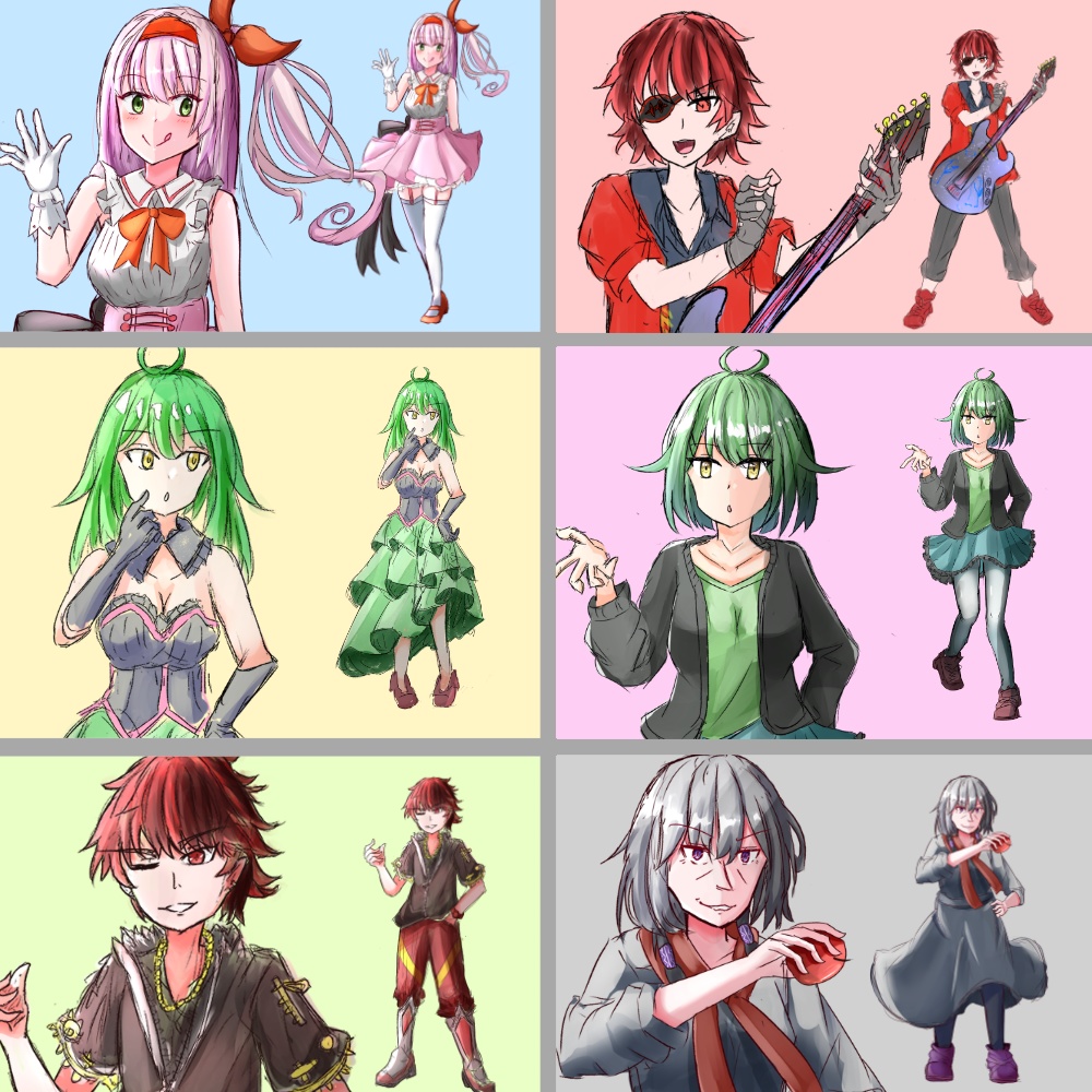 RPG風 ポケ〇ン四天王風 6種類立ち絵A