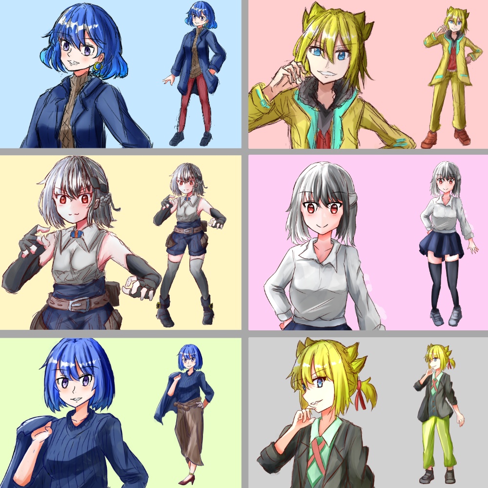 RPG風 ポケ〇ン四天王風 6種類立ち絵B