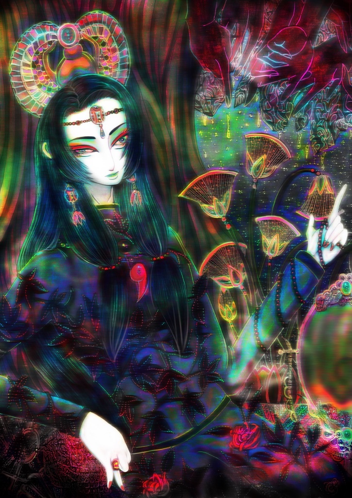 【オリジナル原画】静黙の黒夜天 眞咲静夜