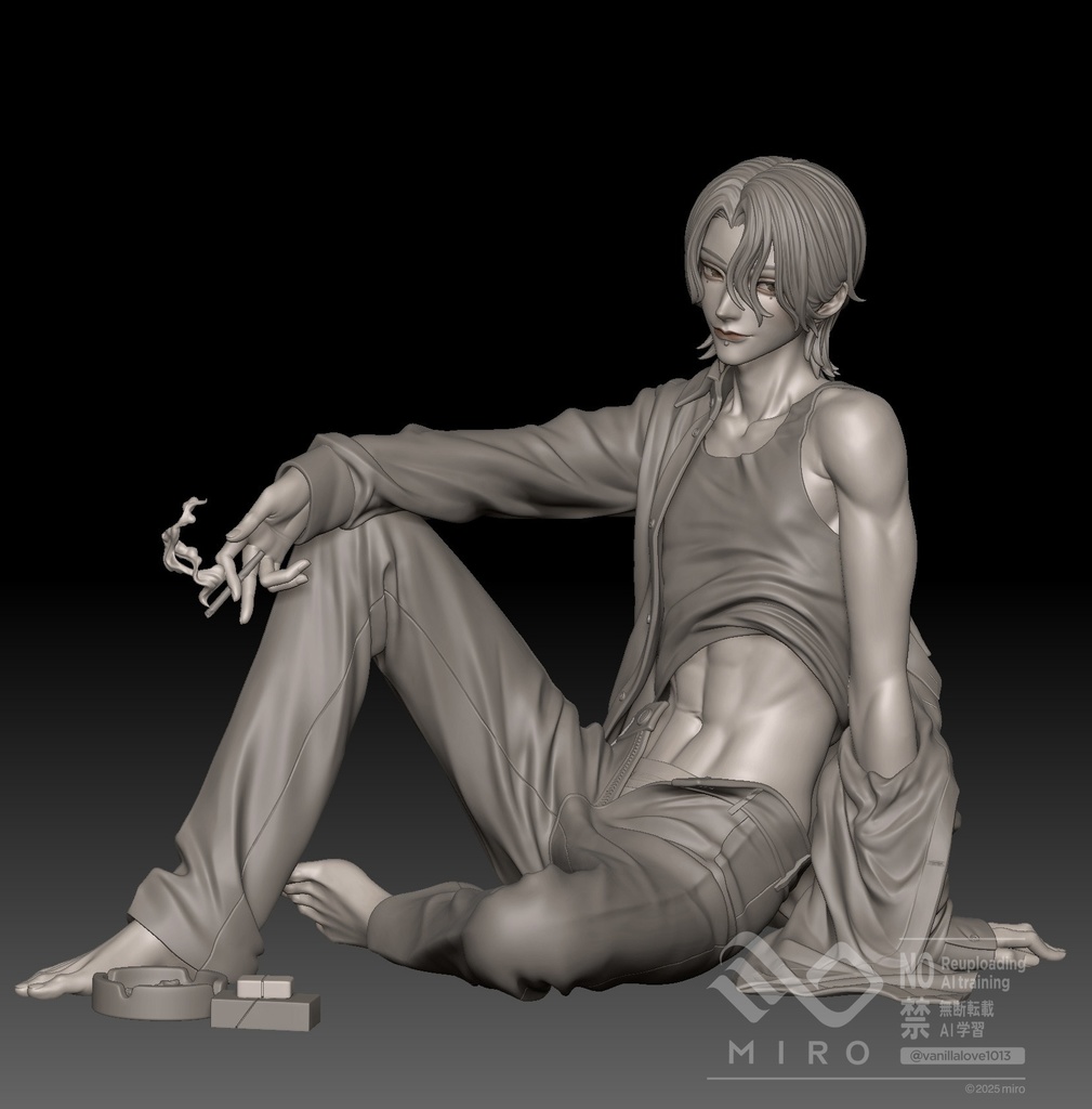 煙草と青年　STLデータ