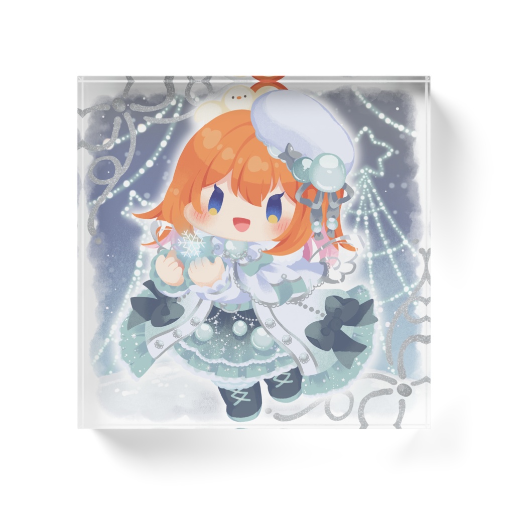 クリスマスあひるアクリルブロック