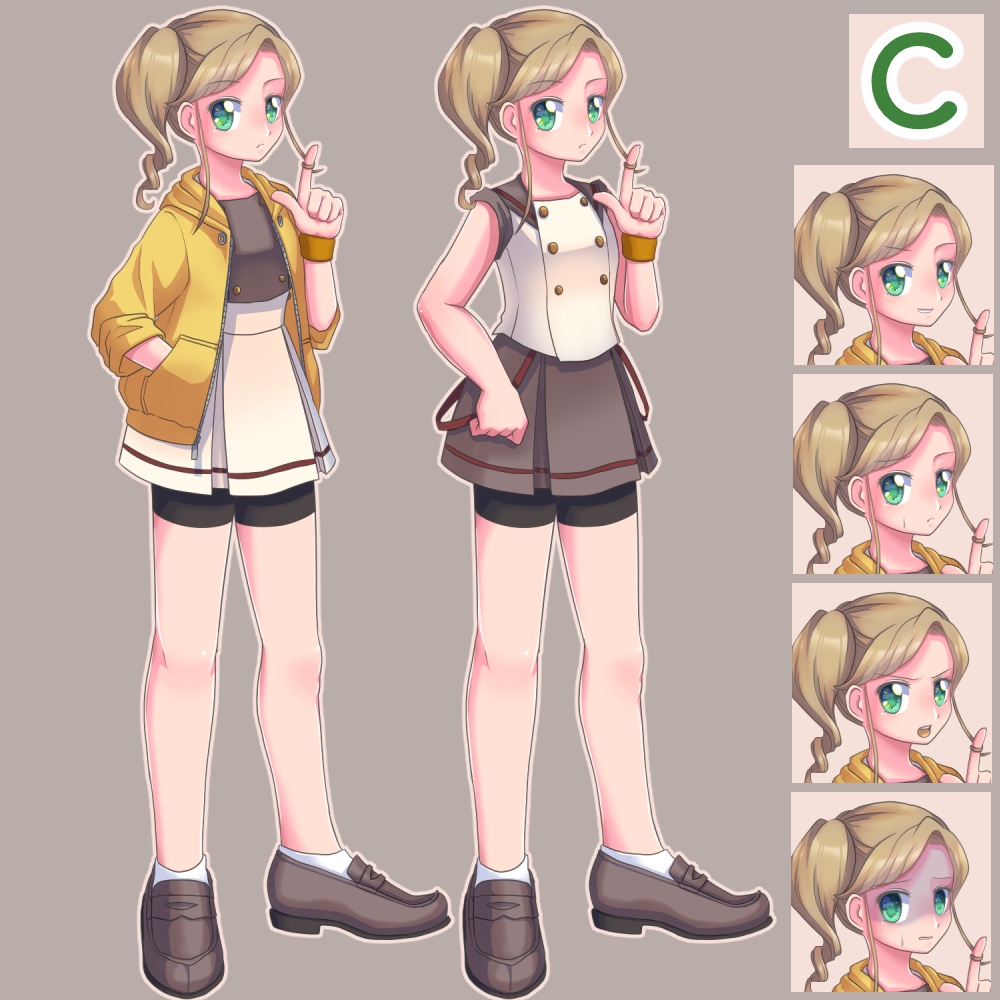 立ち絵素材/制服女子4人