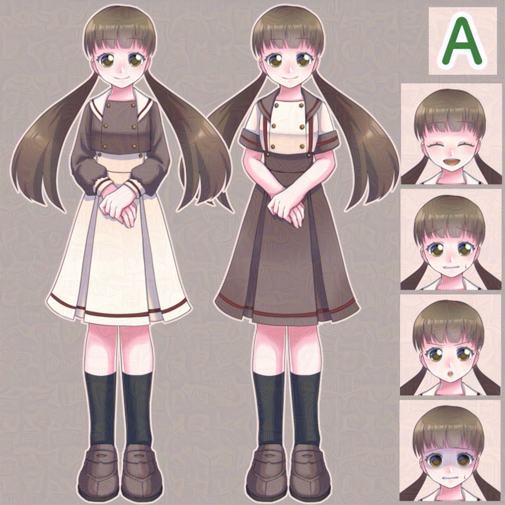 立ち絵素材/制服女子4人