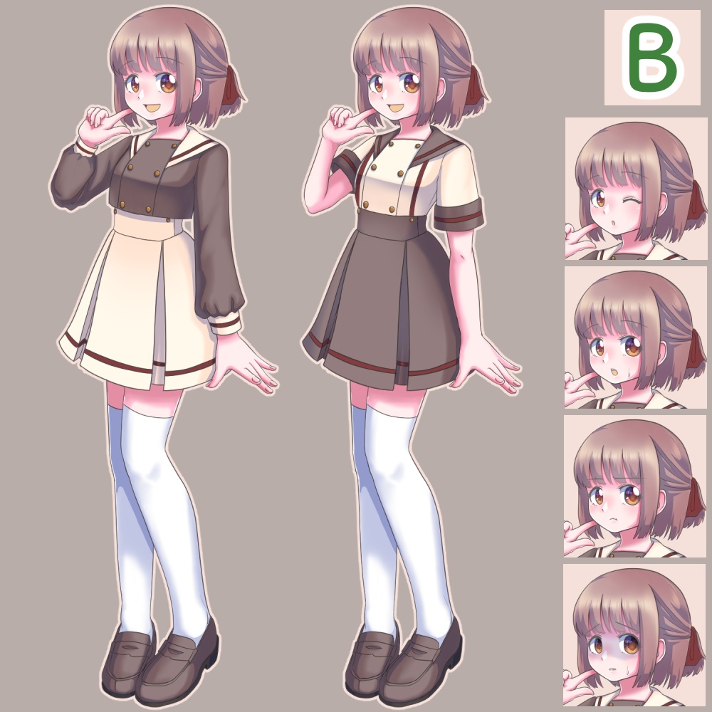 立ち絵素材/制服女子4人