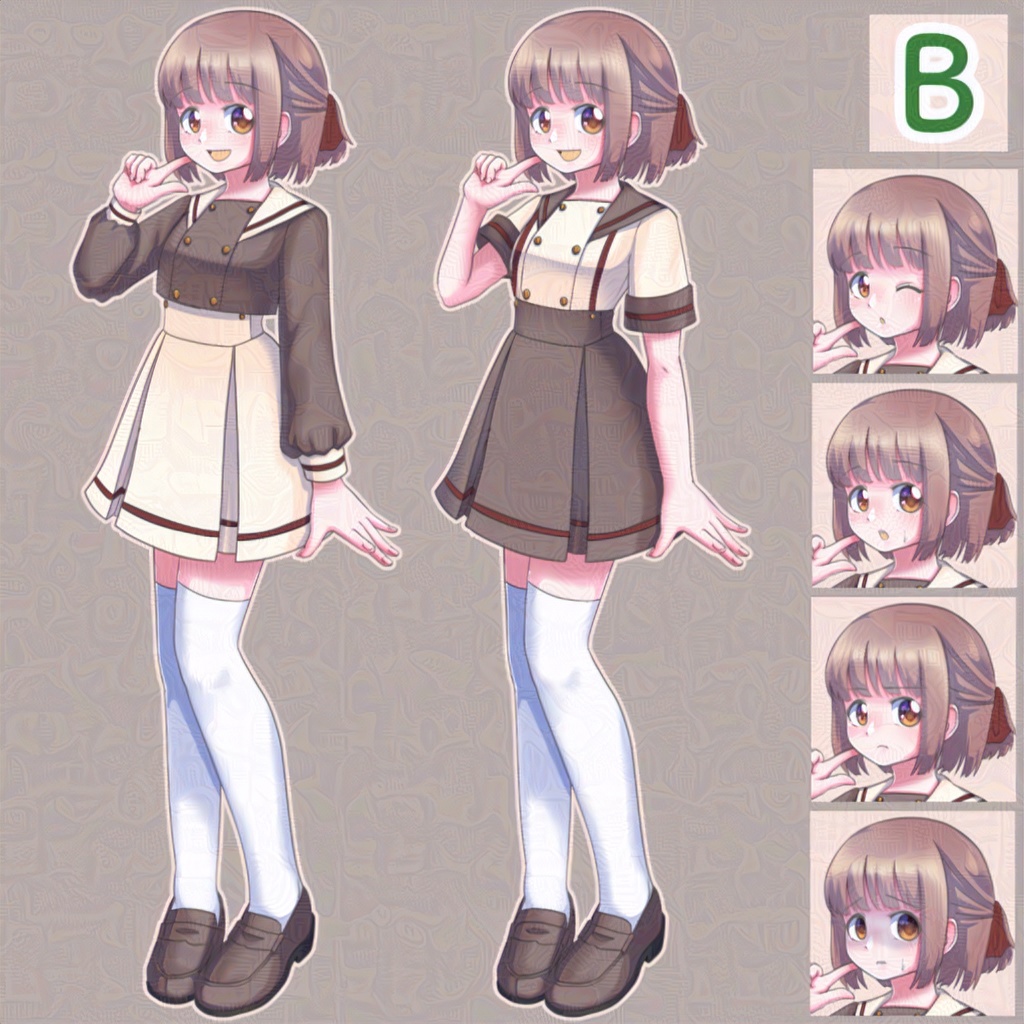 立ち絵素材/制服女子4人