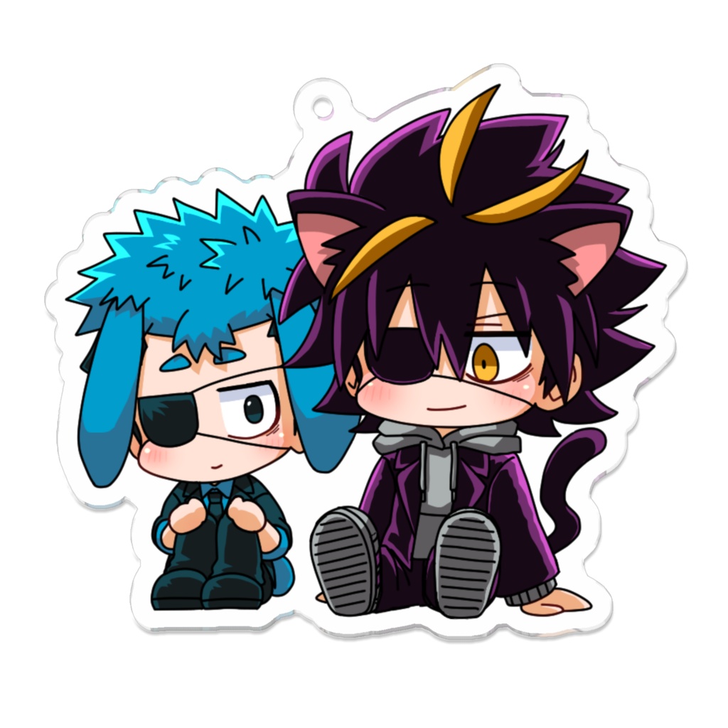 アクリルキーホルダー(70mm・コーティングあり)　クロノ＆シライ