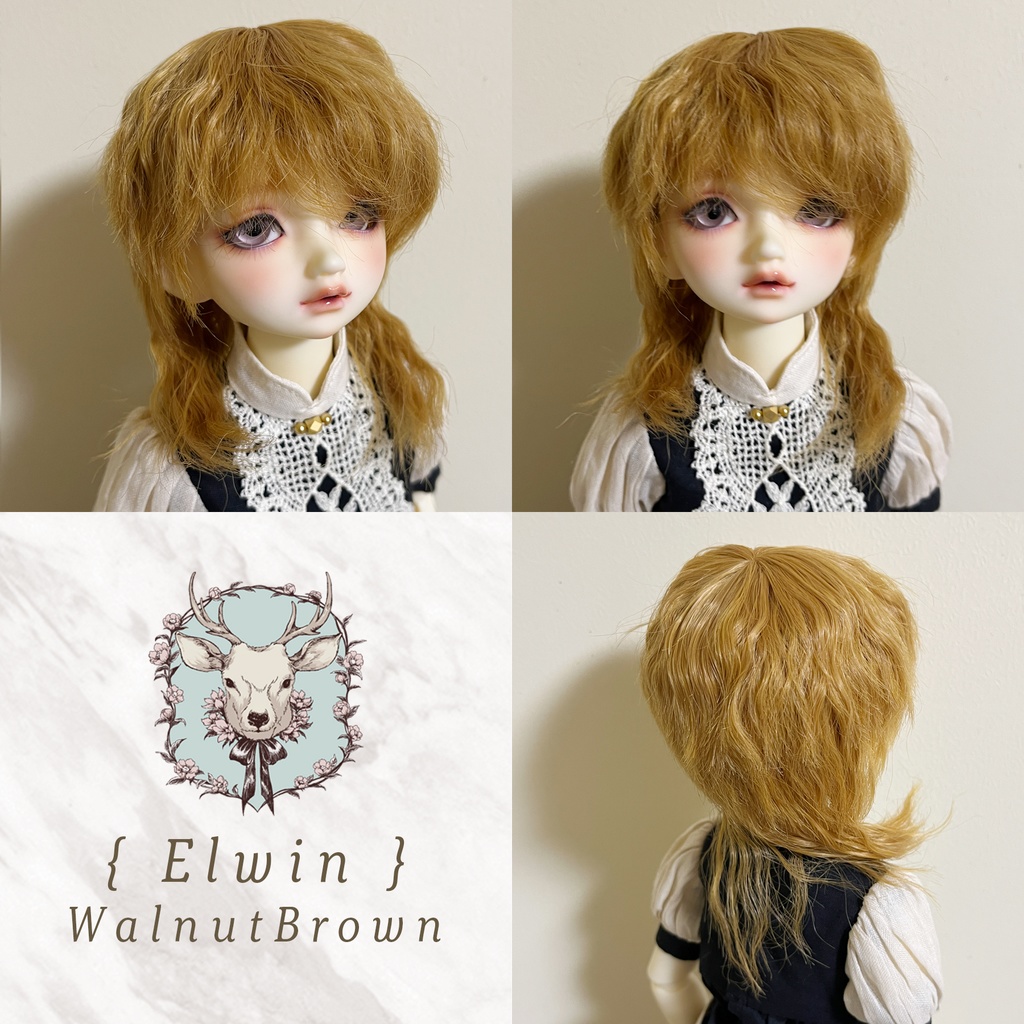 【セール】ELWIN エルウィン | 7-8インチ | ドールウィッグ