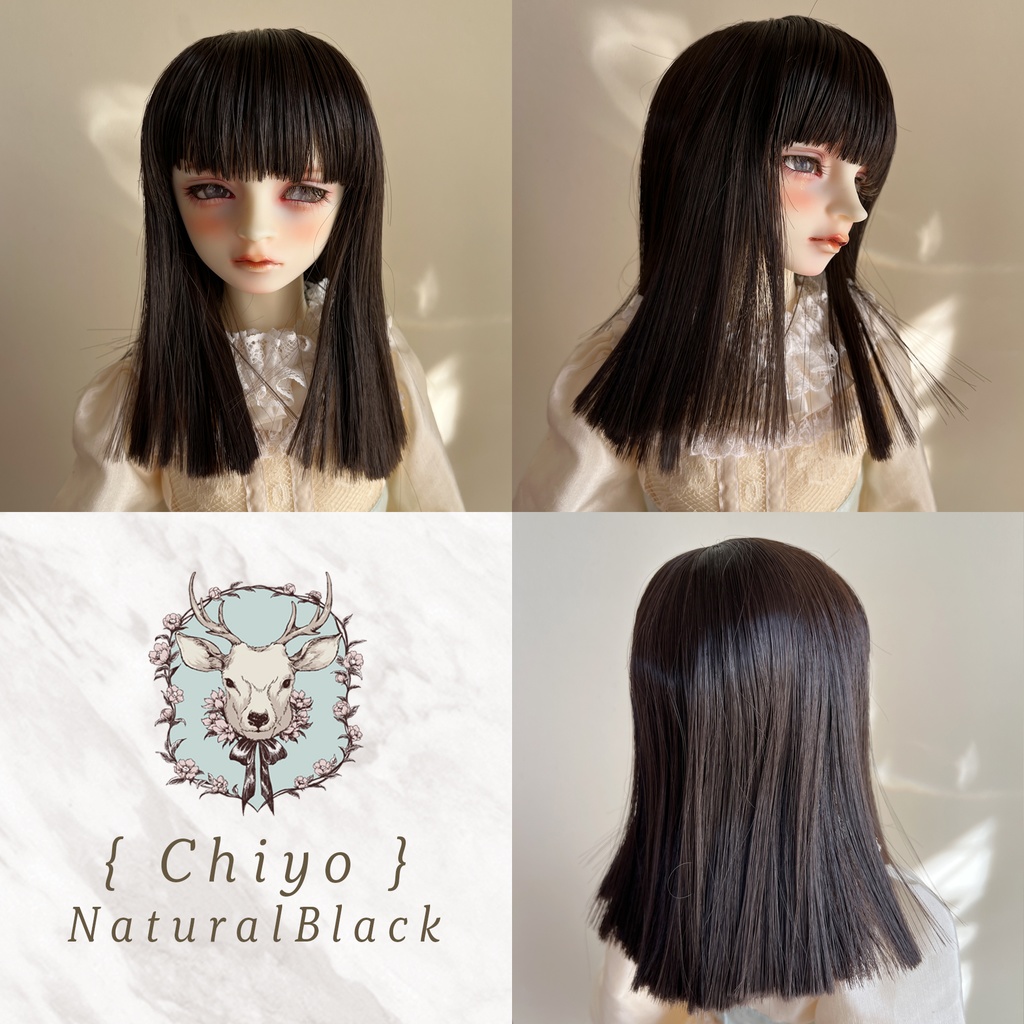 { CHIYOチヨ } Natural Black 8-9インチ | ドールウィッグ