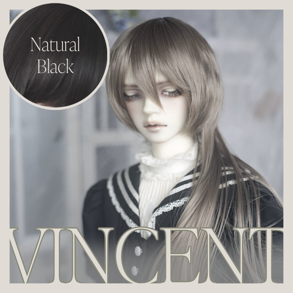 10月受注 | VINCENT ヴィンセント | Natural Black | 耐熱ドールウィッグ